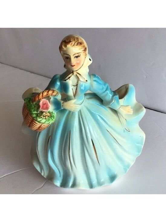 Vintage Other - Vintage Lady in blue planter